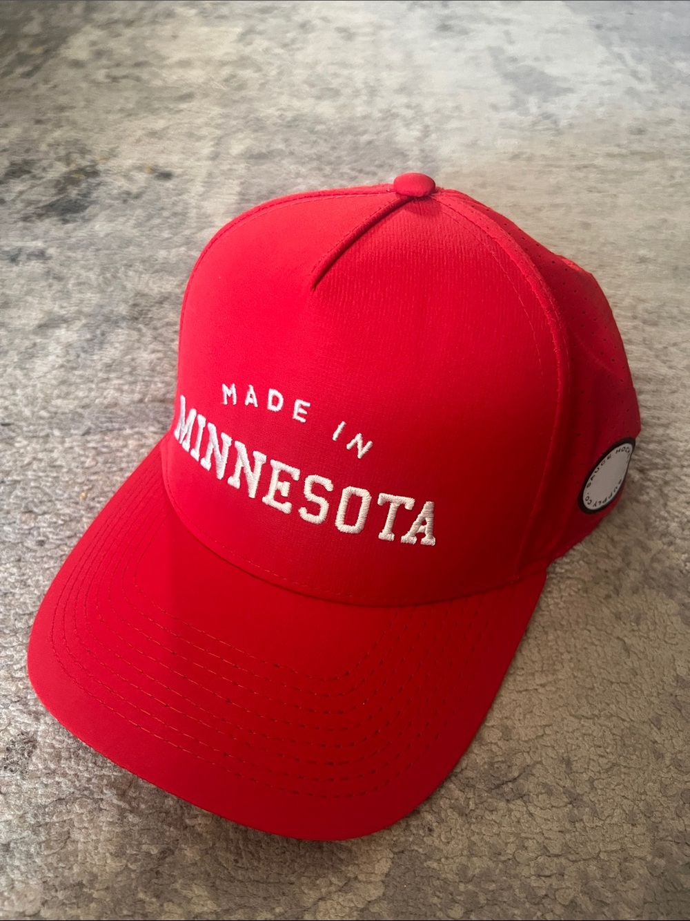 Made in Minnesota Red Performance Trucker Hat